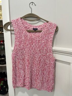 Splendid Pink & White Marled Knit Tank